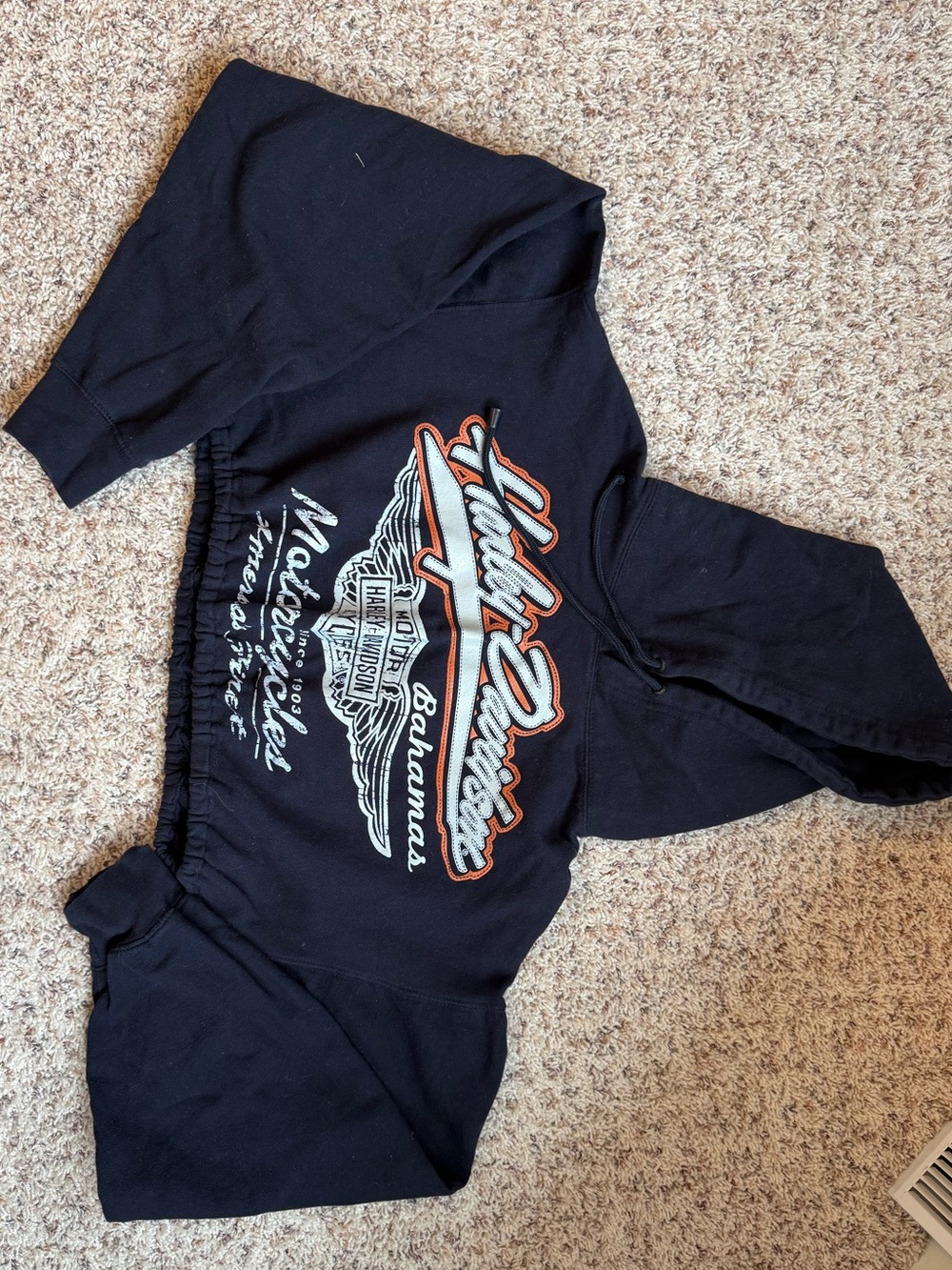Harley-Davidson Black Hoodie with White Bahamas Script